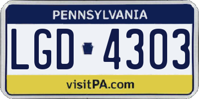 PA license plate LGD4303