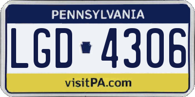 PA license plate LGD4306