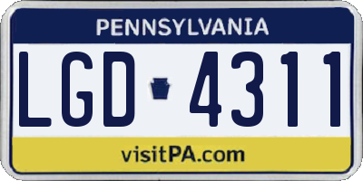 PA license plate LGD4311