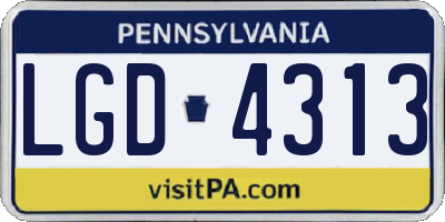 PA license plate LGD4313