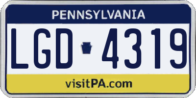 PA license plate LGD4319
