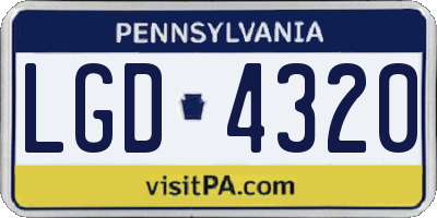 PA license plate LGD4320