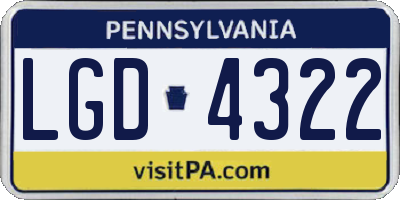 PA license plate LGD4322