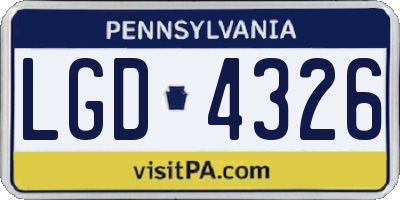 PA license plate LGD4326