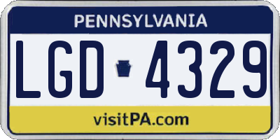 PA license plate LGD4329