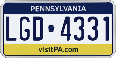 PA license plate LGD4331