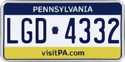 PA license plate LGD4332