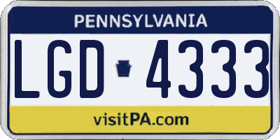 PA license plate LGD4333