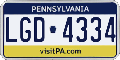 PA license plate LGD4334