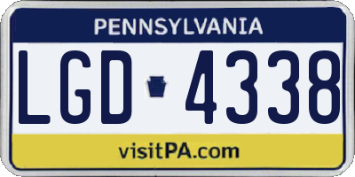 PA license plate LGD4338