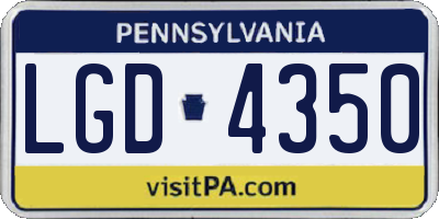 PA license plate LGD4350