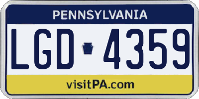 PA license plate LGD4359
