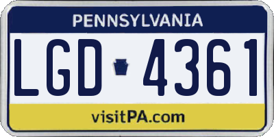 PA license plate LGD4361