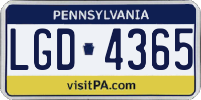 PA license plate LGD4365