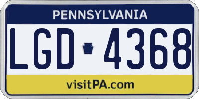 PA license plate LGD4368