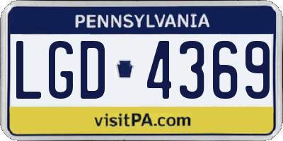 PA license plate LGD4369