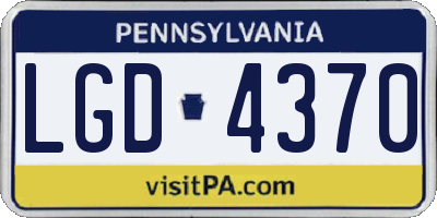 PA license plate LGD4370