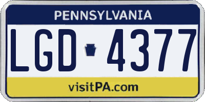 PA license plate LGD4377