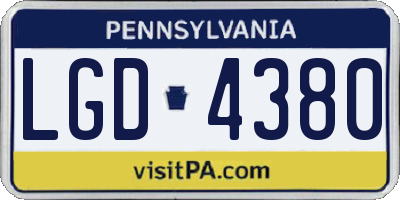PA license plate LGD4380