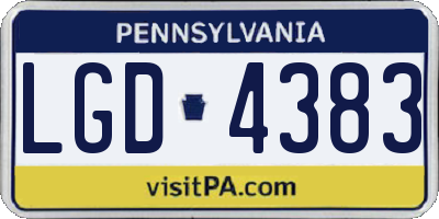 PA license plate LGD4383