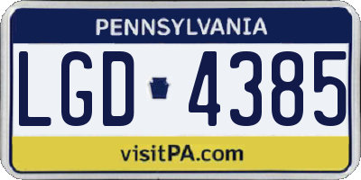 PA license plate LGD4385