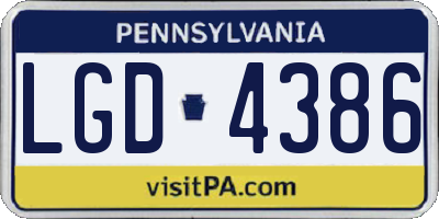 PA license plate LGD4386