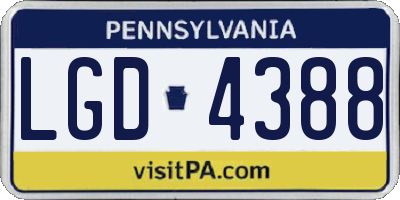PA license plate LGD4388
