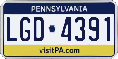 PA license plate LGD4391