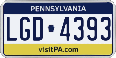 PA license plate LGD4393