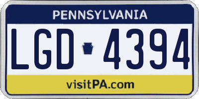 PA license plate LGD4394