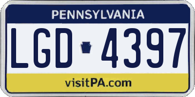 PA license plate LGD4397