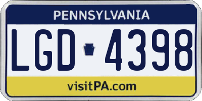 PA license plate LGD4398