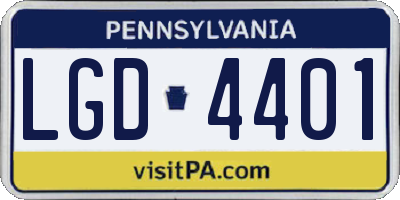 PA license plate LGD4401