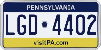 PA license plate LGD4402