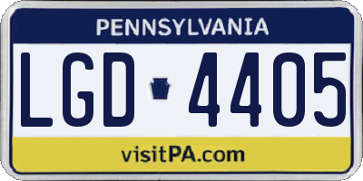 PA license plate LGD4405