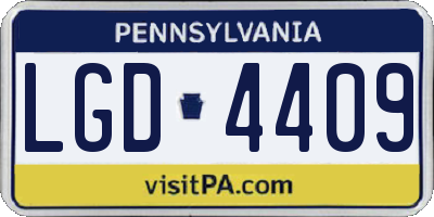 PA license plate LGD4409
