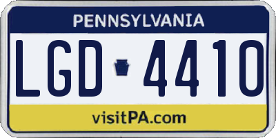 PA license plate LGD4410