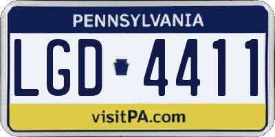 PA license plate LGD4411