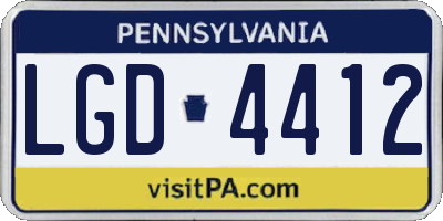PA license plate LGD4412