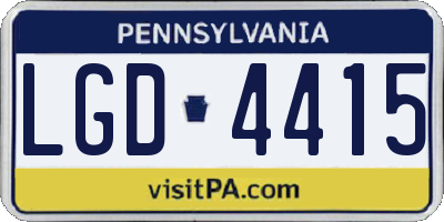 PA license plate LGD4415