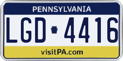 PA license plate LGD4416