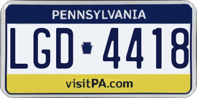 PA license plate LGD4418