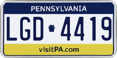 PA license plate LGD4419