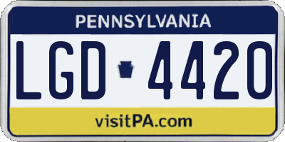 PA license plate LGD4420