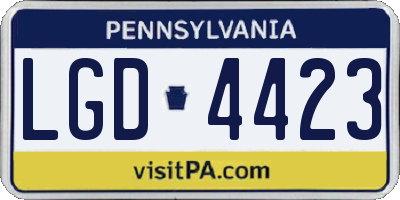 PA license plate LGD4423