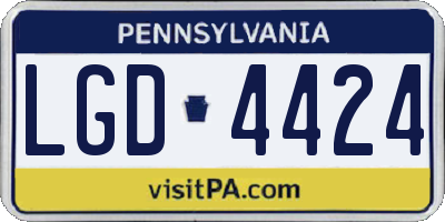 PA license plate LGD4424