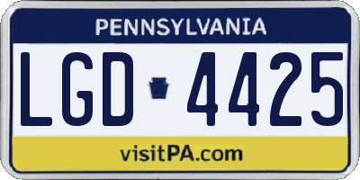 PA license plate LGD4425