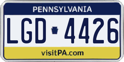 PA license plate LGD4426