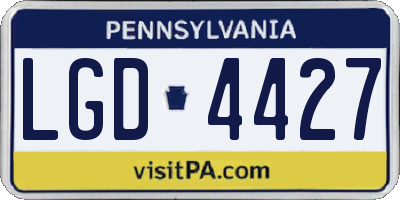PA license plate LGD4427