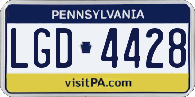 PA license plate LGD4428